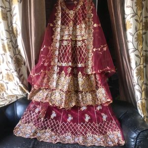 Bridal Heavy Peplum Lehanga Pakistani Dress