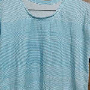 Ice Blue Strip T Shirt For Sale