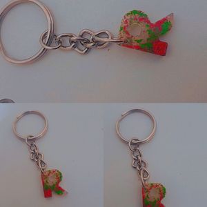 Resin Y,Z And R Letter Keychain