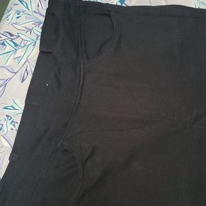 Black Cotton Blend Trouser For Women