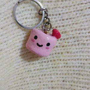 Cute Marshmallow Keychain