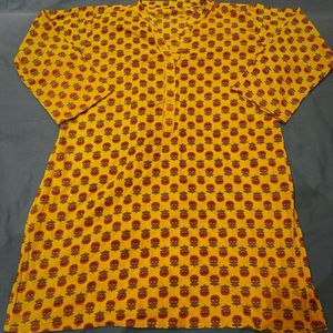 Yellow Printed Kurti