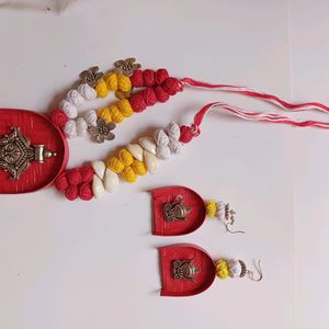 Durga Maa Bengali Soopa Necklace Earrings Set