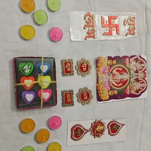 Diwali Fancy Stickers And Candle