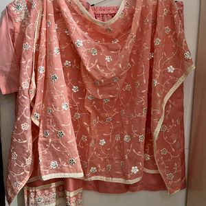 Baby Pink Plazo Suit With Dupatta