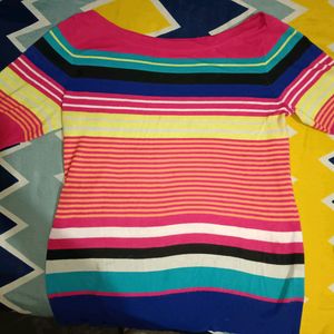 Multicolored Bardot Top