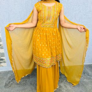 Mustard Sharara Set