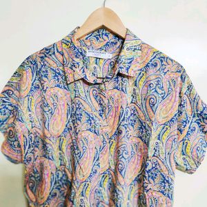 Light Yellow Printed Shirt Size-44