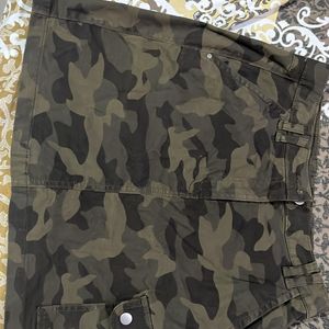 Women Olive Camouflage Skirt By KYLIE