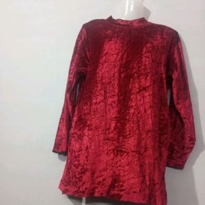 Velvet Maroon Kurta