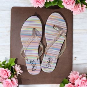 Casual Pink Multi Color Flat Slippers For Woman