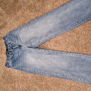 Blue straight jeans on sale