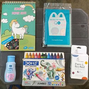 Parachute Baby Massage Oil Wax Crayons Note Book