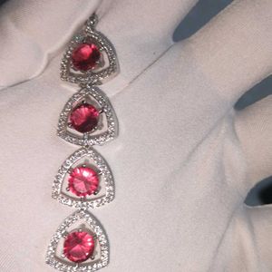 American Diamond Ruby Necklace