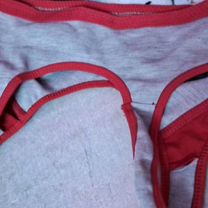 Red And Off White Non Padded Sports Bra