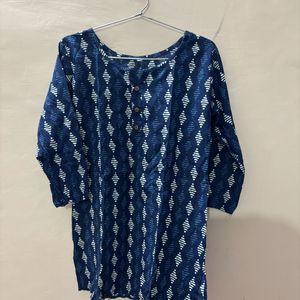 Indigo blue jaipuri kurti