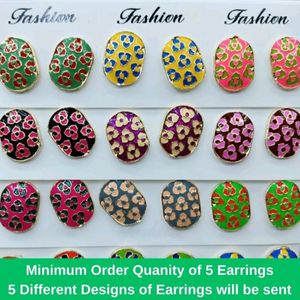 Meenakari Earrings Studs Combo Of 4