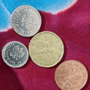 Coins Groszy And Euro Cents