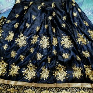 Women Beautiful Light Weight Navy Blue Lehenga