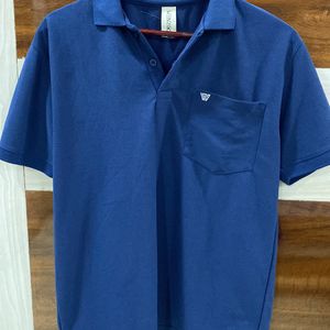 Blue Polo Neck Tshirt Men