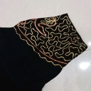 Embroidery Black Top For Kids