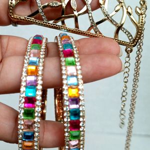 Combo Malti Colour Bangles And Bracelet+Ring 💍