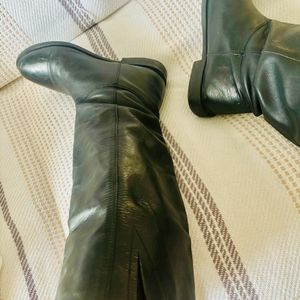 Below Knee Length Pure  Leather Boots