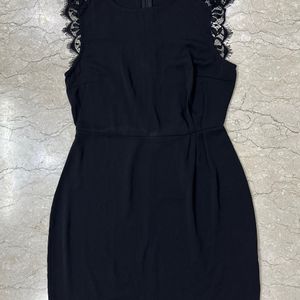 Net Sleeves Black Dress