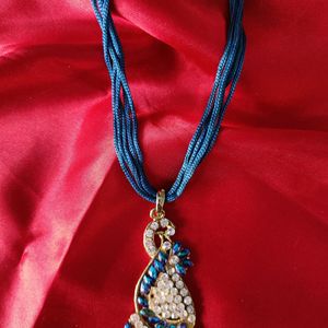 Peacock Blue Pendant Chain