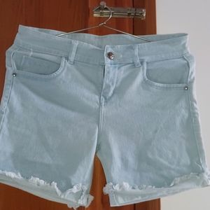 Mid Rise Denim Shorts For Women