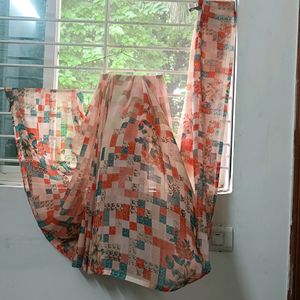 Multi Color Digital Print Saree