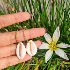 Cowrie Shell Hoop Earrings