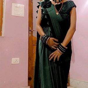 Ready To Wear Saree With Velvet Blouse