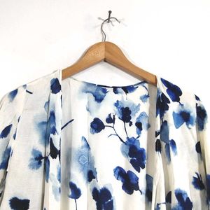 White Floral Printed Shrug (Women's)