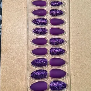 Matte And Shimmer Pressed Artificial Nails