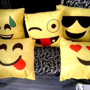 Cute Emoji Cushion Set Of 5 Pc 14*14 Inch