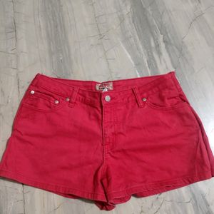 Red Women Shorts