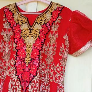 Long Anarkali Kurta Set With Rich Embroidery Work