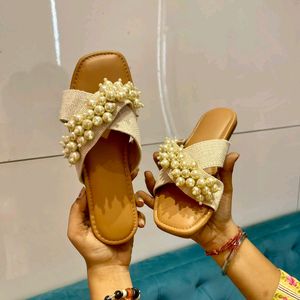 Pearl Beaded Designer Flats