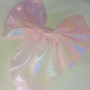 Korean Hair Bow Clips Combo Of 2 (Orange & Pink)