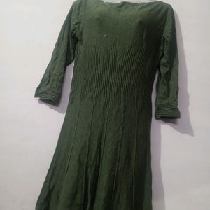 Woolen Olive Green Kurta