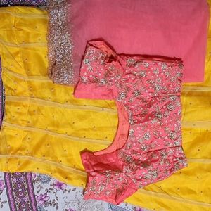 New Yellow And Pink Lehenga