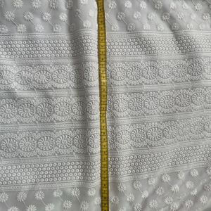 Chikan kari white short kurti