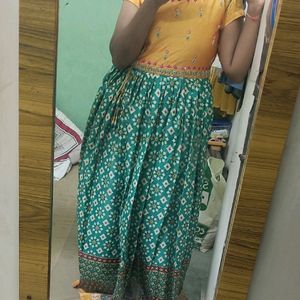 pochampally ikkat print long frock