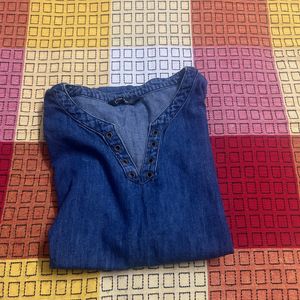 Product Name: Denim Blue Casual Top