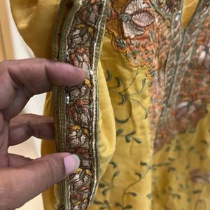 Mustard Kurta With Embroidery