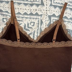 H&M Brown Lace Cami Top