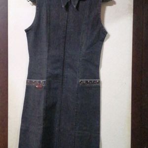 Sleeveless Denim A-Line Dress