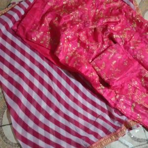 Pink Lehanga With Lehriya Dupatta