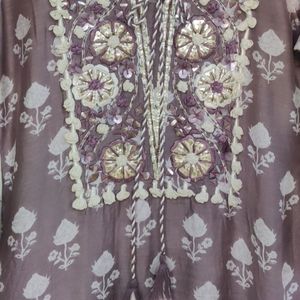 💟 Lavender Silk Kurta